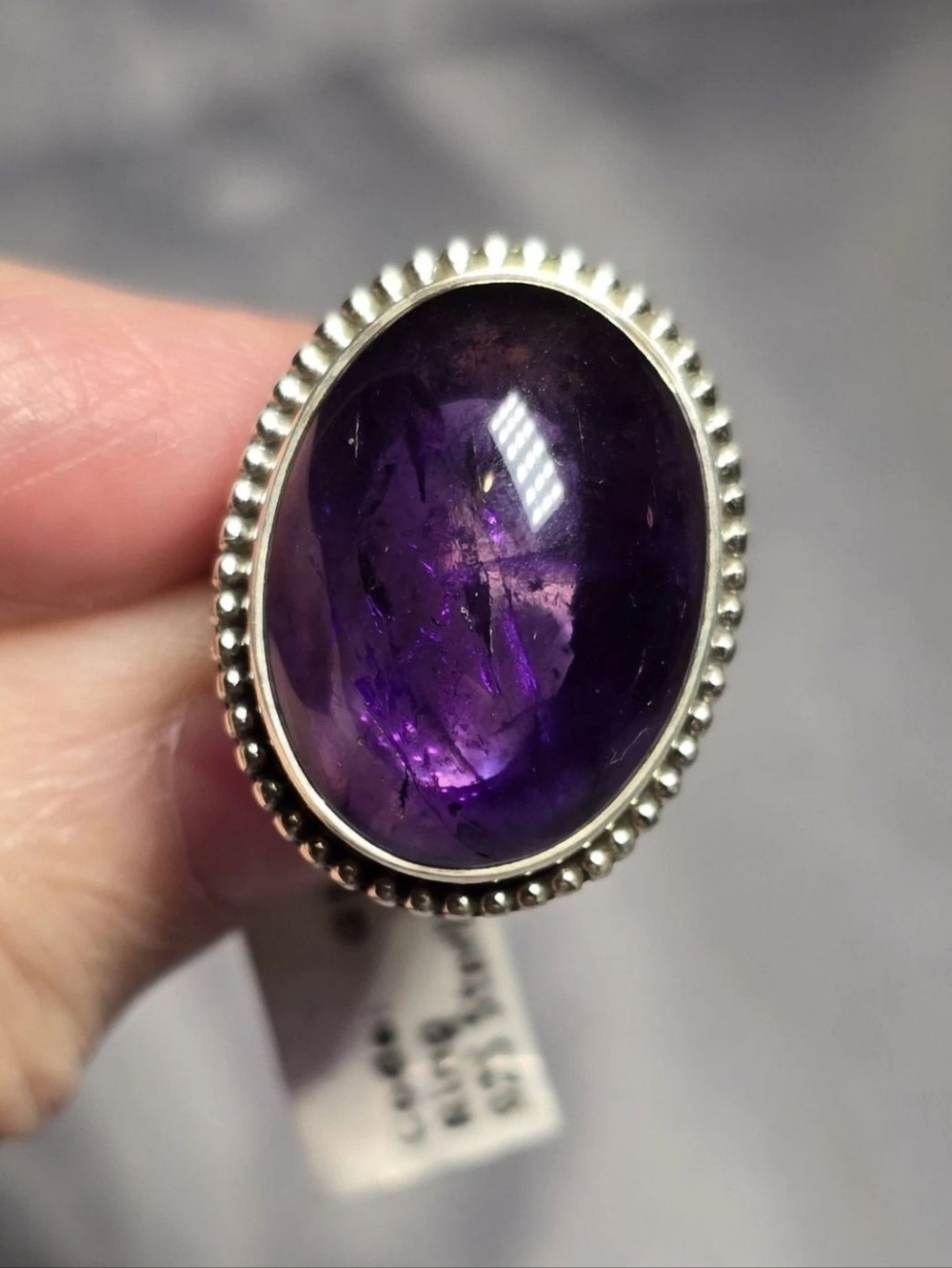 Amethyst Ring In Sterling Silver, Southwestern